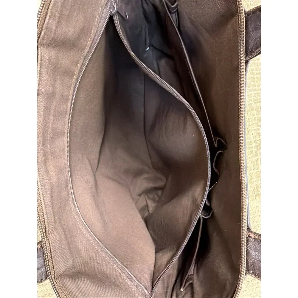 TRION 15 Inch Leather Bag‎ Choco Formal Office Classic Cowhide Pockets Travel